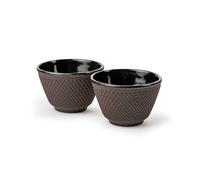 Bredemeijer Juego de 2 tazas de té esmaltadas de hierro fundido, color berenjena con capacidad de 100 ml cada una