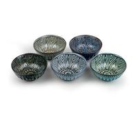 Bredemeijer Juego de 5 cuencos decorativos pequeños, de porcelana, redondos, 12 cm de diámetro