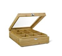 BREDEMEIJER TB009BN - Caja de té de 9 Compartimentos con Ventana