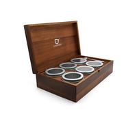 Bredemeijer - Teabox + 6 tea cans Round & measuring spoon Acacia