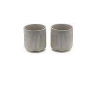 BREDEMEIJER Teebecher SKAGEN 2er Set 0,3l Steingut Hellgrau gris claro