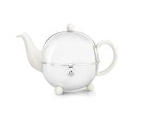 BREDEMEIJER Tetera Cosy 0,9L, Blanco Primavera, gres/INOX Brillo