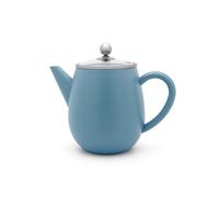 Bredemeijer Tetera de doble pared de 1,1 litros, jarra de acero inoxidable aislante, con tapa de cristal y filtro de té, para tipos de té sueltos