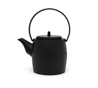 Bredemeijer tetera de hierro fundido negro asiático inducción 1.2 litros - gran jarra esmaltada de hierro fundido con filtro de té de acero inoxidable