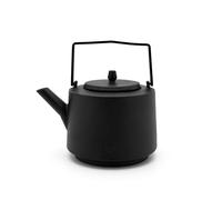 Bredemeijer Tetera de hierro fundido para inducción, 1,2 litros, gran jarra esmaltada de hierro fundido con filtro de té de acero inoxidable y asa cuadrada