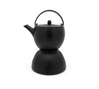 Bredemeijer Tetera grande de hierro fundido de 1,2 litros, con calientaplatos para 1 vela y filtro de té de acero inoxidable