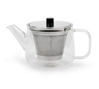 Bredemeijer Tetera pequeña de cristal de 1,1 litros, jarra de cristal transparente para té con filtro de té de acero inoxidable