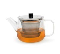 Bredemeijer Tetera pequeña de cristal de 1,1 litros, jarra de cristal transparente para té con filtro de té de acero inoxidable