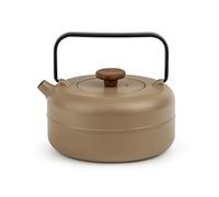 Bredemeijer Tetera pequeña de hierro fundido de 0,75 litros, color beige con pomo de madera y filtro de acero inoxidable, apta para todos los tipos de té