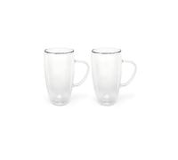 Bredemeijer Vaso de vidrio doble pared para cappuccino/latte machiato 400 ml, juego de 2