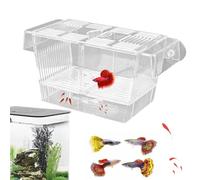 Breeder Box For Fish Tank - Acrylic Hatchery Incubator Multi Slot Divider, Fry Isolation Nursery, Fish Protector, Secure Suction Mount, Water Circulation Gaps | For Aquarium