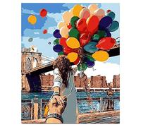 Breeshy Kit de Pintura Al óLeo Lienzo de Pintura de Bricolaje por NúMeros para NiñOs y Adultos 40 X 50 Cm Dibujo Globo de Pintura con