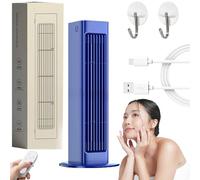 Breezamax AC, 360° Circulating Airflow, Beat the Scorching Heat & Humidity Instantly, Small and Compact Ultra Quiet Energy Efficient, Oscillating Fan (Blue,Rechargeable Model)