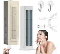 Breezamax AC, 360° Circulating Airflow, Beat the Scorching Heat & Humidity Instantly, Small and Compact Ultra Quiet Energy Efficient, Oscillating Fan (White,Plug-in Model)