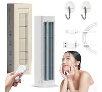 Breezamax AC, 360° Circulating Airflow, Beat the Scorching Heat & Humidity Instantly, Small and Compact Ultra Quiet Energy Efficient, Oscillating Fan (White,Rechargeable Model)