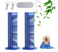 Breezamax - Aire acondicionado - Beat The abrasador calor y humedad - Instantáneamente 2025, 3 velocidades, Breezamax portátil, CA sin aspas, carga USB con control remoto para colgar y de pie (azul +