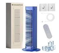 Breezamax, Breezamax, Breeze Max Air Cooler, Qinux Brizaac - Combate el calor abrasador y la humedad al instante, ultra silencioso, eficiencia energética, 3 velocidades, con gancho portátil (azul)