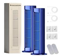 Breezamax, Breezamax, Breeze Max Air Cooler, Qinux Brizaac - Combate el calor abrasador y la humedad al instante, ultra silencioso, eficiencia energética, 3 velocidades, con gancho portátil (azul*2)