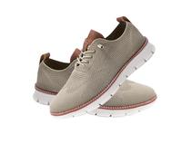 Breeze Men's Lightweight Mesh Casual Dress Sneakers - Breathable Walking Shoes for Work, Travel, and Everyday Wear (Khaki,40)