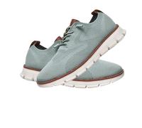 Breeze Men's Lightweight Mesh Casual Dress Sneakers - Breathable Walking Shoes for Work, Travel, and Everyday Wear (Light Green,40)