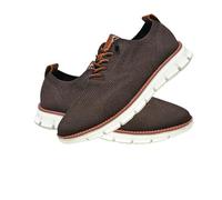 Breeze Men's Lightweight Mesh Casual Dress Sneakers - Breathable Walking Shoes for Work, Travel, and Everyday Wear (Coffee,40)