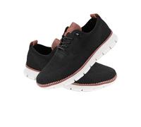 Breeze Men's Lightweight Mesh Casual Dress Sneakers - Breathable Walking Shoes for Work, Travel, and Everyday Wear (Black,44)
