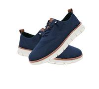 Breeze Men's Lightweight Mesh Casual Dress Sneakers - Breathable Walking Shoes for Work, Travel, and Everyday Wear (Blue,48)