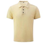 Breeze Shirts for Men Ultra Comfortable Polo Shirt Textured Breathable, Quick Dry Refreshing Silky (Beige,M)