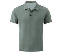 Breeze Shirts for Men Ultra Comfortable Polo Shirt Textured Breathable, Quick Dry Refreshing Silky (Green,XXL)