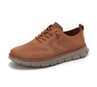 Breeze Shoes for Men - Business Casual Lightweight Oxford Sneakers for Workdays & Travel, Breathable Walking Footwear (Earthy Yellow,39)