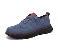 Breeze Shoes for Men - Business Casual Lightweight Oxford Sneakers for Workdays & Travel, Breathable Walking Footwear (Light Blue,44)