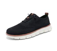 Breeze Shoes for Men - Business Casual Lightweight Oxford Sneakers for Workdays & Travel, Breathable Walking Footwear (Black,44)