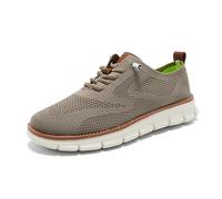 Breeze Shoes for Men - Business Casual Lightweight Oxford Sneakers for Workdays & Travel, Breathable Walking Footwear (Khaki,42)
