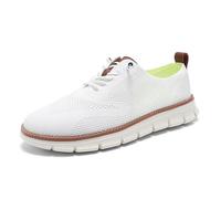 Breeze Shoes for Men - Business Casual Lightweight Oxford Sneakers for Workdays & Travel, Breathable Walking Footwear (White,44)