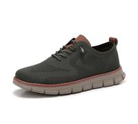 Breeze Shoes for Men - Business Casual Lightweight Oxford Sneakers for Workdays & Travel, Breathable Walking Footwear (Army Green,45)