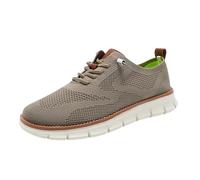 Breeze Shoes for Men, Lightweight Breathable Casual Oxfords, Comfortable Mesh Dress Sneakers for Walking & Business Travel (Khaki,47)