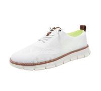 Breeze Shoes for Men, Lightweight Breathable Casual Oxfords, Comfortable Mesh Dress Sneakers for Walking & Business Travel (White,39)