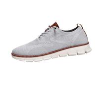 Breeze Shoes for Men, Lightweight Breathable Casual Oxfords, Comfortable Mesh Dress Sneakers for Walking & Business Travel (Light Grey,43)