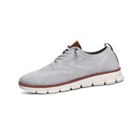 Breeze Shoes Oxford para Hombre con Cordones, Ligeros, Informales, cómodos, Zapatos para Caminar, Urban Breeze, Zapatillas de Deporte de Malla para Hombre, Zapatos de Negocios (Gris,48)