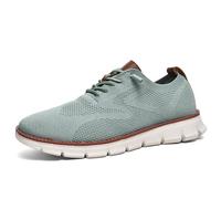 Breeze Shoes Oxford para Hombre con Cordones, Ligeros, Informales, cómodos, Zapatos para Caminar, Urban Breeze, Zapatillas de Deporte de Malla para Hombre, Zapatos de Negocios (Verde Claro,43)