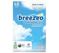 Breezeo Tiras de detergente para ropa (48 tiras), libres y transparentes, más convenientes que las cápsulas, cápsulas, líquidos o polvos, ideal para el hogar, dormitorio, viajes, camping y lavado de