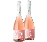 Breezin’ Espumoso Rosado Seco Sin Alcohol 0.0% - Sabor Dulce e Intenso, con Notas de Pera, Frutas Tropicales y Toques Florales - Ideal para Fiestas - 2 Botellas de 750 ml - ALTERNATIVA Made in Italy