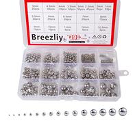 Breezliy Juego surtido de bolas de acero cromado de precisión de 3/32 a 1/2 pulgadas (12 tamaños) (bola de rodamiento métrico de 18 tamaños, 390)