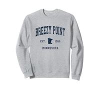 Breezy Point Minnesota MN Vintage Athletic Navy Deportes Desig Sudadera