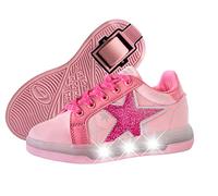 Breezy Rollers 2195680 Zapatos con Luces y Ruedas Niñas, Zapatillas con Rueda Brillante, Zapatillas de Skateboarding Led (Numeric_34)