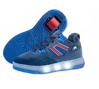 Breezy Rollers 2195700 Zapatos con Ruedas LED, Zapatos con Luces y Ruedas, Calzado con 1 Rueda Retráctil (Azul/Rojo, Numeric_38)