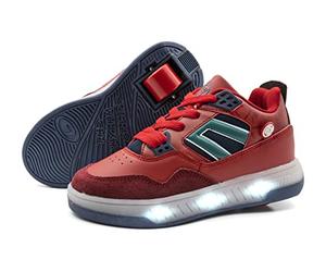 Breezy Rollers 2195701, Zapatos con Ruedas LED Patines Led, Zapatos Luminosos, Zapatos Infantiles Con Un Rodillo, Zapatos De Monopatín, rojo y azul, 33 EU