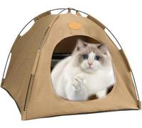 Breezyden Pop-Up Pet Tent,Portable Hideaway for Cats & Small Dogs,Anti Slip Indoor/Outdoor Pet Tent House,Foldable & Fully Washable (Coffee, XL(Fits Pets Under 10kg))