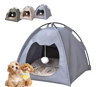 Breezyden Pop-Up Pet Tent Portable Hideaway for Cats & Small Dogs, Portable, Waterproof, Foldable Hideaway with Mesh Ventilation, Anti-Slip Base, Fully Washable, Ideal Year Round (Gray, L(50*50*45))
