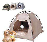 Breezyden Pop-Up Pet Tent Portable Hideaway for Cats & Small Dogs, Portable, Waterproof, Foldable Hideaway with Mesh Ventilation, Anti-Slip Base, Fully Washable, Ideal Year Round (Coffee, M(40*40*38))